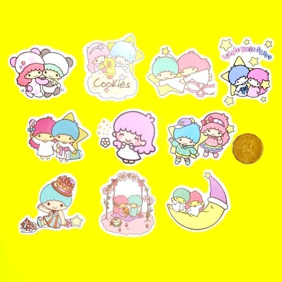 3/$20 Brand New 10x Sanrio Little Twin Stars Waterproof Stickers - Picture 1 of 1